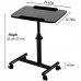 MSW Adjustable Single Column Laptop Standing Desk Work Station Stand with Swivel Wheels